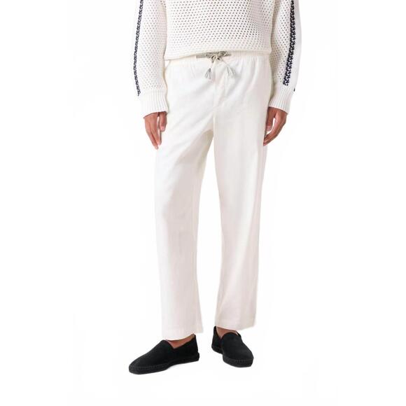 NEW ORLEBAR BROWN durham cotton straight leg pants in sea mist